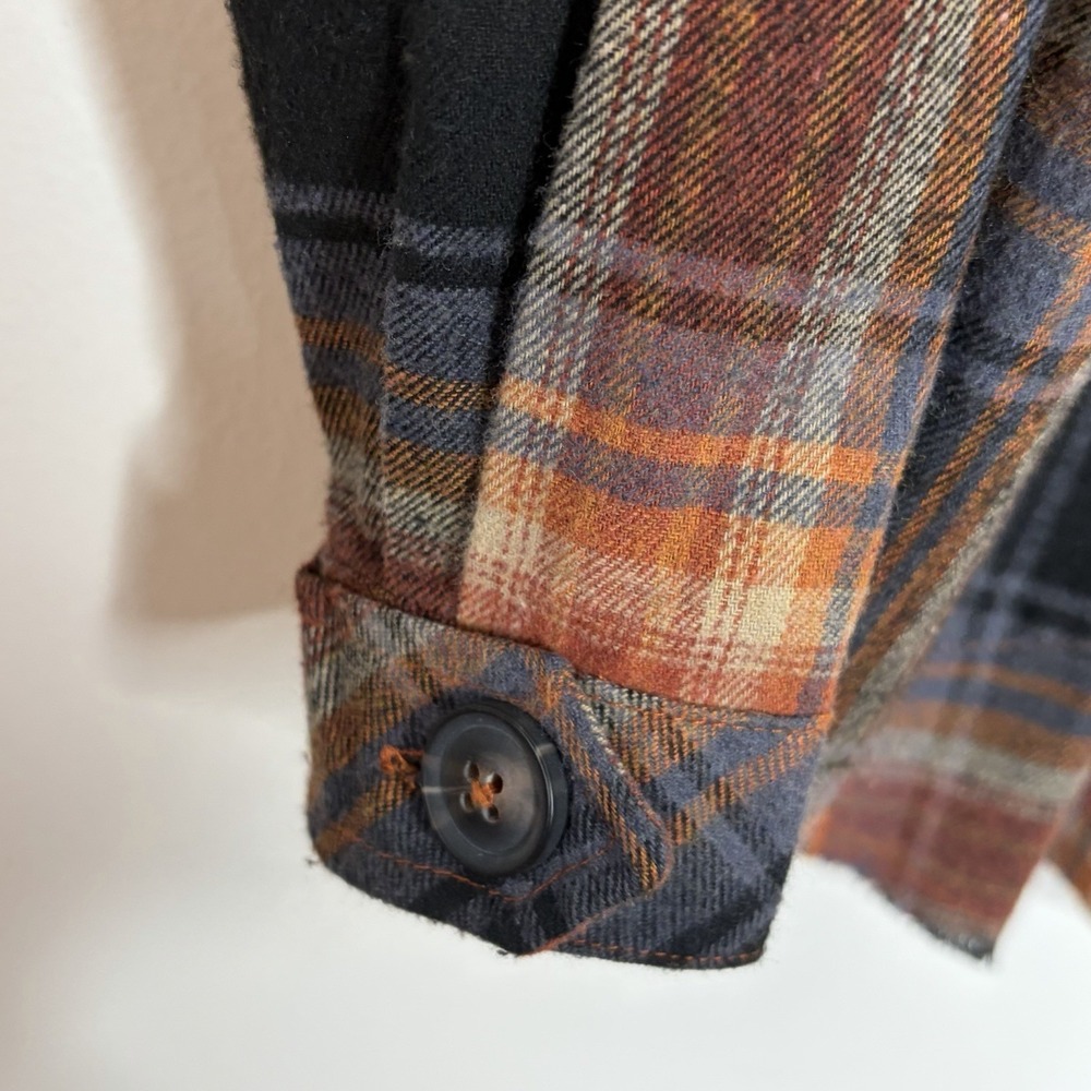 Democracy Plaid Flannel Shirt Womens Small Button Up Granola Girl Outdoor Earthy - Picture 5 of 9